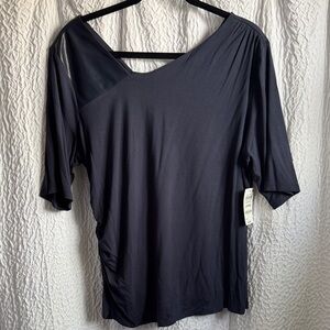 INC International Concepts Navy Short Sleeve Top